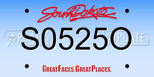 S0525O South Dakota License Plate