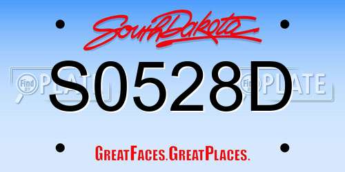 S0528D South Dakota License Plate