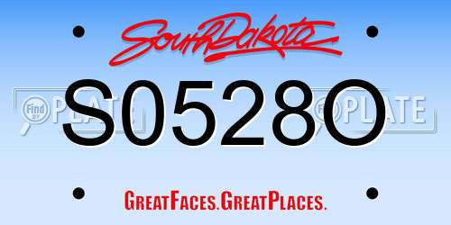 S0528O South Dakota License Plate