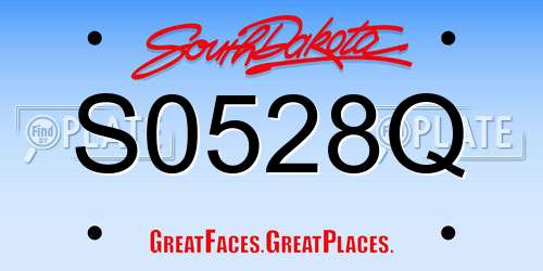 S0528Q South Dakota License Plate