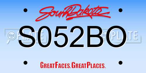S052BO South Dakota License Plate