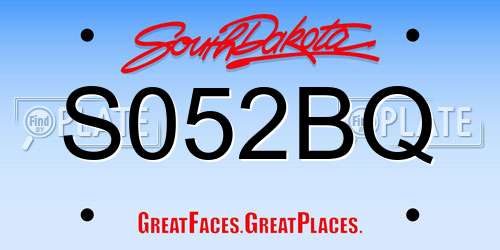 S052BQ South Dakota License Plate