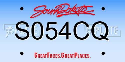 S054CQ South Dakota License Plate