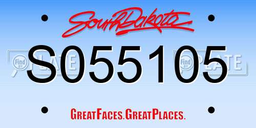 S055105 South Dakota License Plate