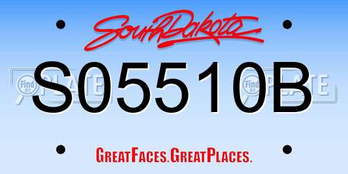 S05510B South Dakota License Plate