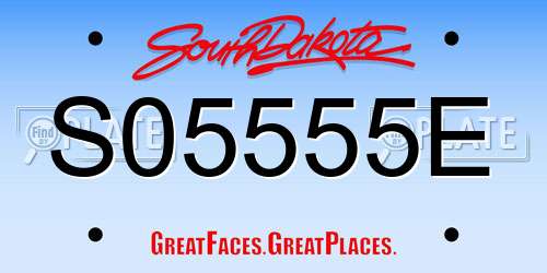 S05555E South Dakota License Plate
