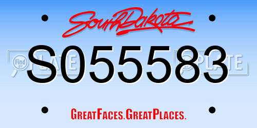 S055583 South Dakota License Plate