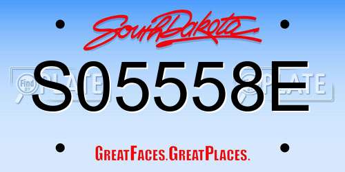 S05558E South Dakota License Plate