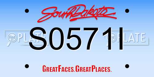 S0571I South Dakota License Plate