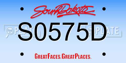 S0575D South Dakota License Plate