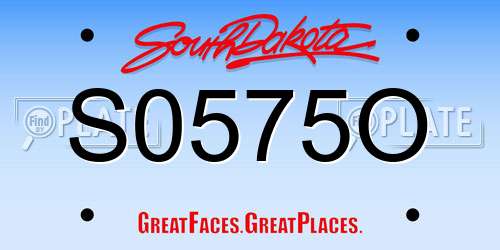 S0575O South Dakota License Plate
