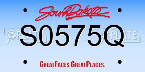S0575Q South Dakota License Plate