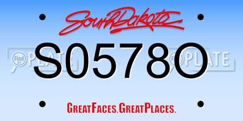 S0578O South Dakota License Plate
