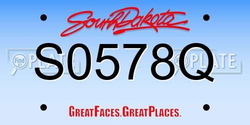 S0578Q South Dakota License Plate