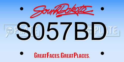 S057BD South Dakota License Plate