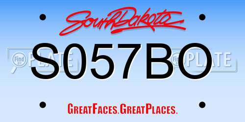 S057BO South Dakota License Plate