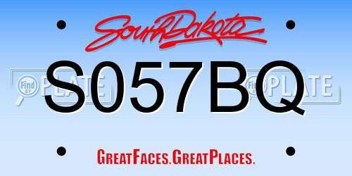 S057BQ South Dakota License Plate