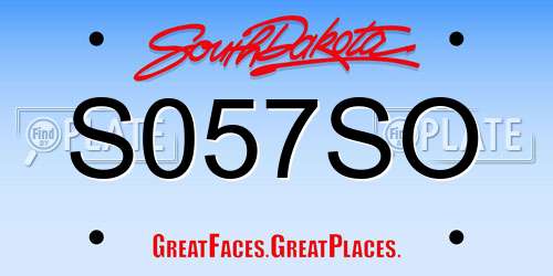 S057SO South Dakota License Plate