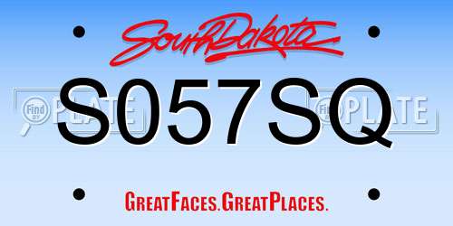 S057SQ South Dakota License Plate