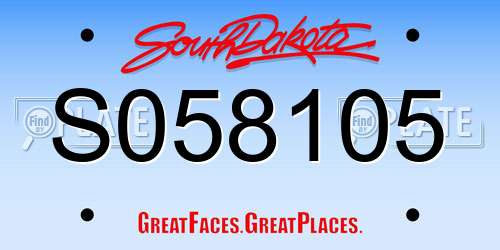 S058105 South Dakota License Plate