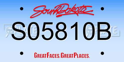 S05810B South Dakota License Plate