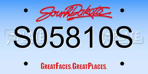 S05810S South Dakota License Plate