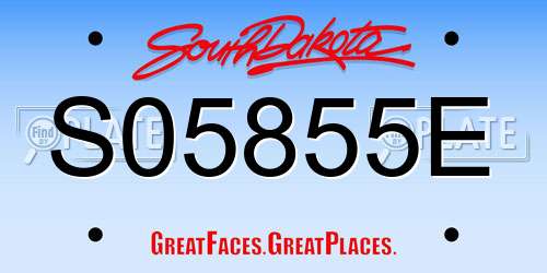 S05855E South Dakota License Plate
