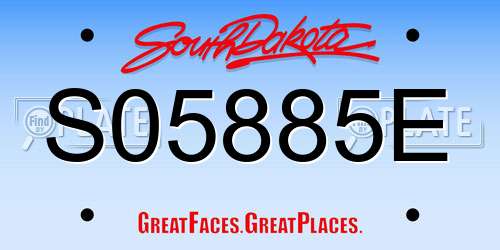 S05885E South Dakota License Plate