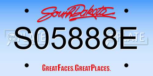 S05888E South Dakota License Plate