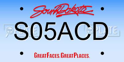 S05ACD South Dakota License Plate