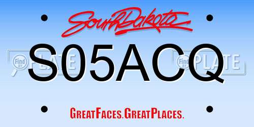 S05ACQ South Dakota License Plate