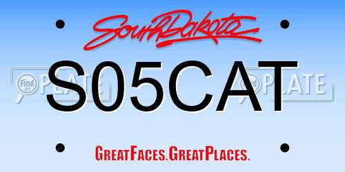 S05CAT South Dakota License Plate