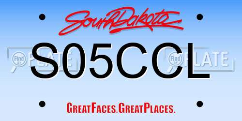 S05CCL South Dakota License Plate
