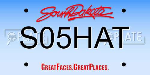 S05HAT South Dakota License Plate
