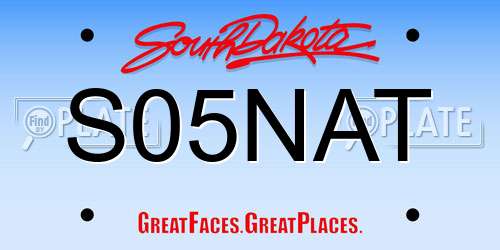 S05NAT South Dakota License Plate