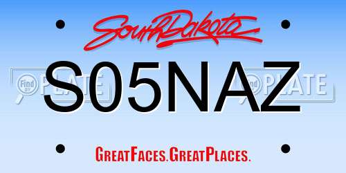 S05NAZ South Dakota License Plate