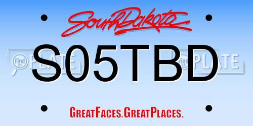 S05TBD South Dakota License Plate