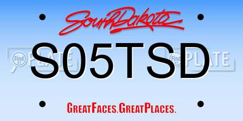 S05TSD South Dakota License Plate