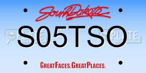 S05TSO South Dakota License Plate