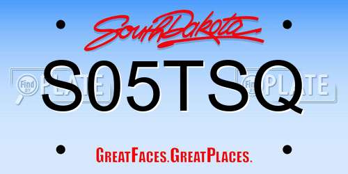 S05TSQ South Dakota License Plate