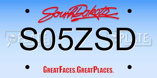 S05ZSD South Dakota License Plate
