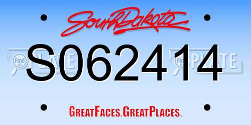 S062414 South Dakota License Plate