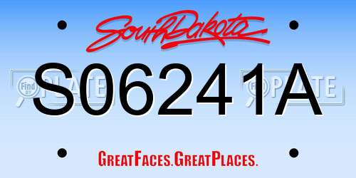 S06241A South Dakota License Plate
