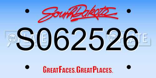 S062526 South Dakota License Plate