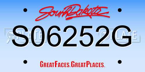 S06252G South Dakota License Plate