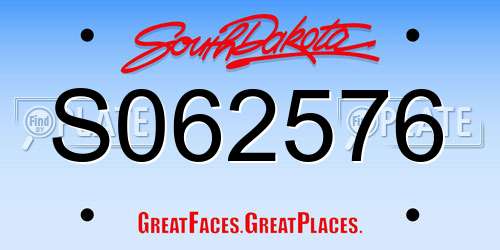 S062576 South Dakota License Plate