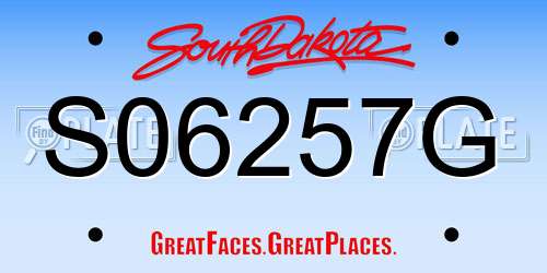 S06257G South Dakota License Plate
