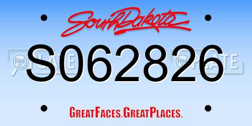 S062826 South Dakota License Plate