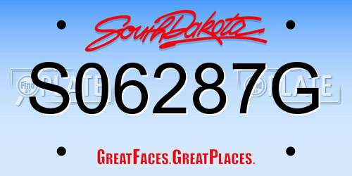 S06287G South Dakota License Plate