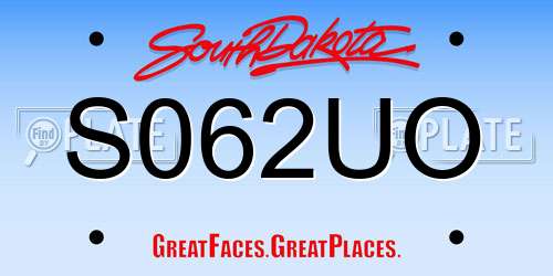 S062UO South Dakota License Plate